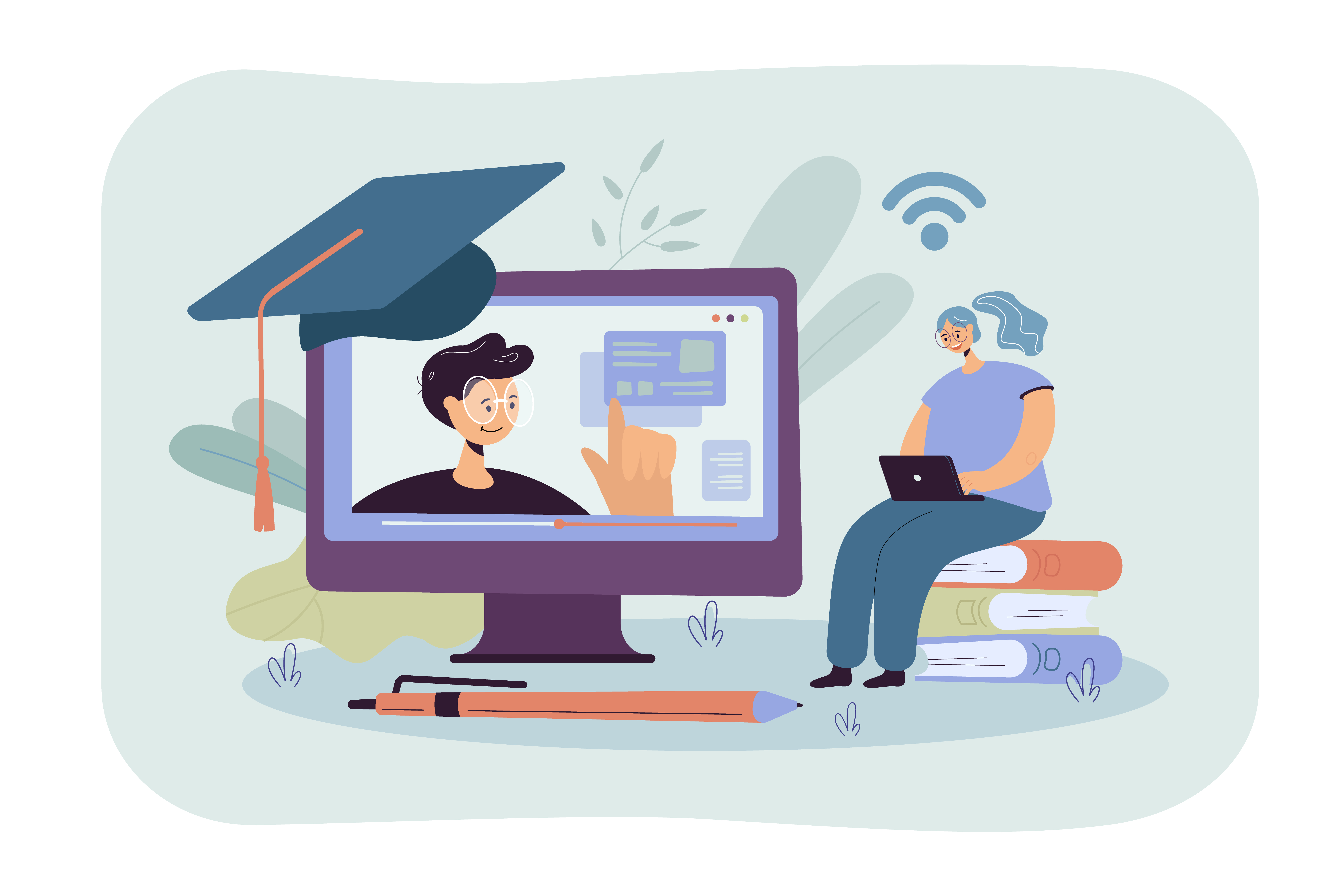 Online learning illustration